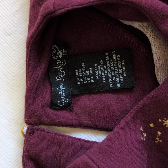 cynthia rowley gold star embroidered tunic top with tulle skirt 18m baby girl - Picture 4 of 8